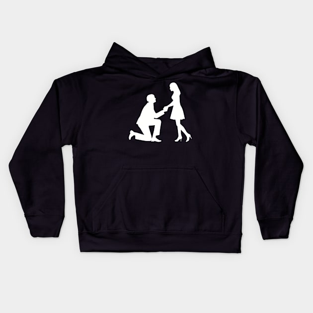 Wedding proposal Kids Hoodie by Designzz